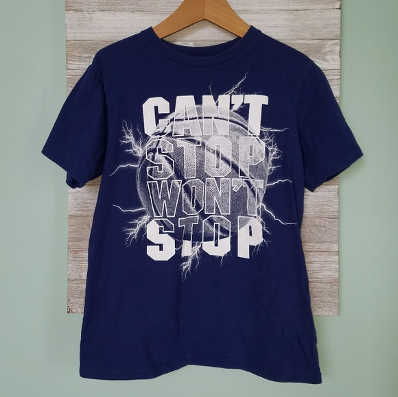 4 For $15 PLACE Blue "Can't Stop Won't Stop" Tee